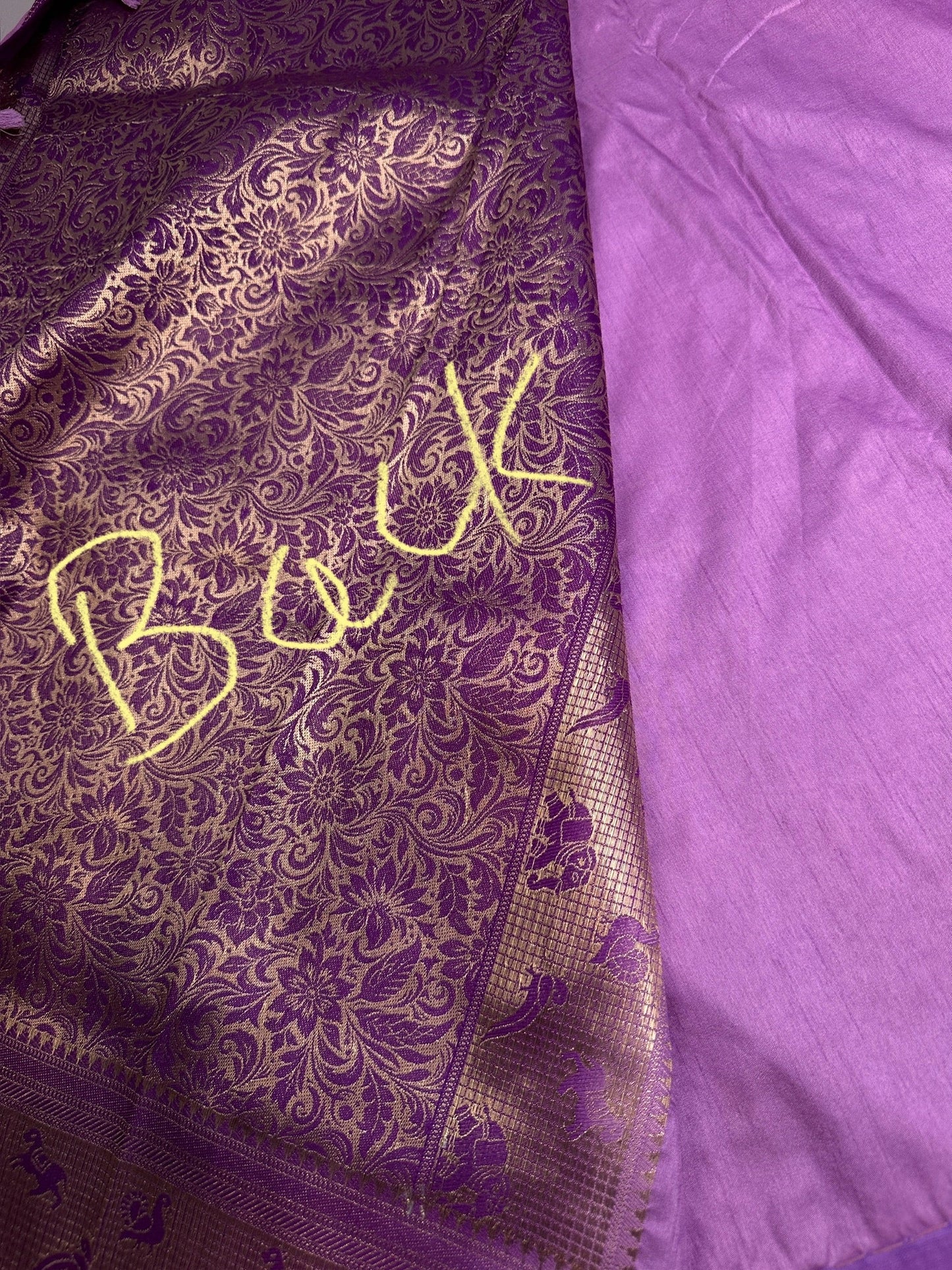 Raw Mango Silk Lavender Purple Light Weight Saree