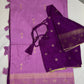 Raw Mango Silk Lavender Purple Light Weight Saree