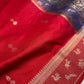 Raw Mango Silk Red Blue Light Weight Saree