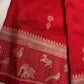 Raw Mango Silk Red Blue Light Weight Saree
