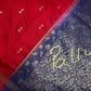 Raw Mango Silk Red Blue Light Weight Saree