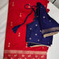 Raw Mango Silk Red Blue Light Weight Saree