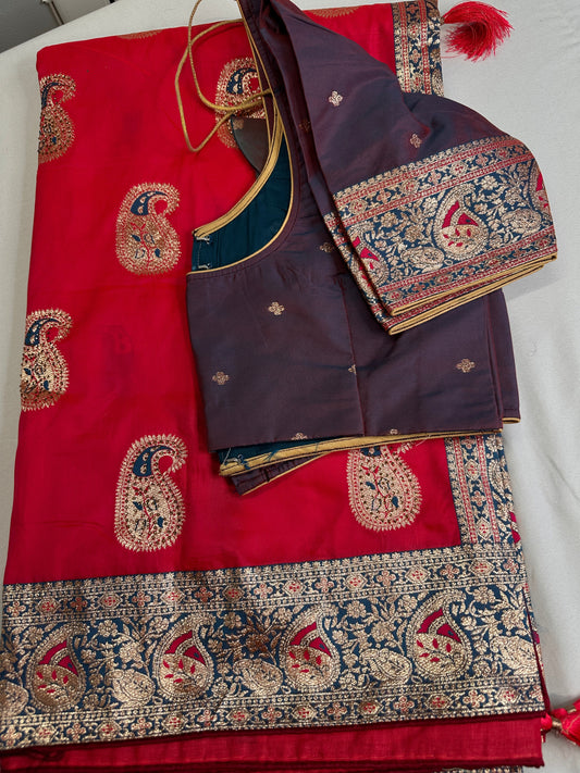 Fancy Silk Pink Saree
