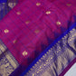 Gadwal Semi Silk Pink Blue Checks Saree