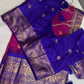 Gadwal Semi Silk Pink Blue Checks Saree