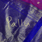 Gadwal Semi Silk Pink Blue Checks Saree