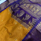 Gadwal Semi Silk Mustard Yellow Checks Saree
