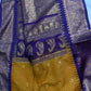 Gadwal Semi Silk Mustard Yellow Checks Saree