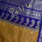 Gadwal Semi Silk Mustard Yellow Checks Saree