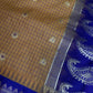 Gadwal Semi Silk Mustard Yellow Checks Saree