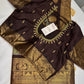 Gadwal Semi Silk Green Brown Checks Saree