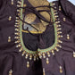 Gadwal Semi Silk Green Brown Checks Saree