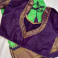 Semi Gadwal  Silk Paithani Green Purple Saree
