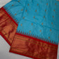 Semi Gadwal  Silk Paithani Blue Red Saree
