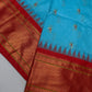 Semi Gadwal  Silk Paithani Blue Red Saree