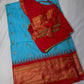 Semi Gadwal  Silk Paithani Blue Red Saree