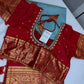 Gadwal Semi Silk Blue Red Saree