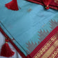 Gadwal Semi Silk Blue Red Saree