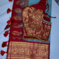 Gadwal Semi Silk Blue Red Saree