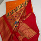 Semi Gadwal  Silk Paithani Yellow Red Saree