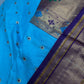 Semi Gadwal  Silk Paithani Blue Purple Saree