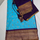 Semi Gadwal  Silk Paithani Blue Purple Saree