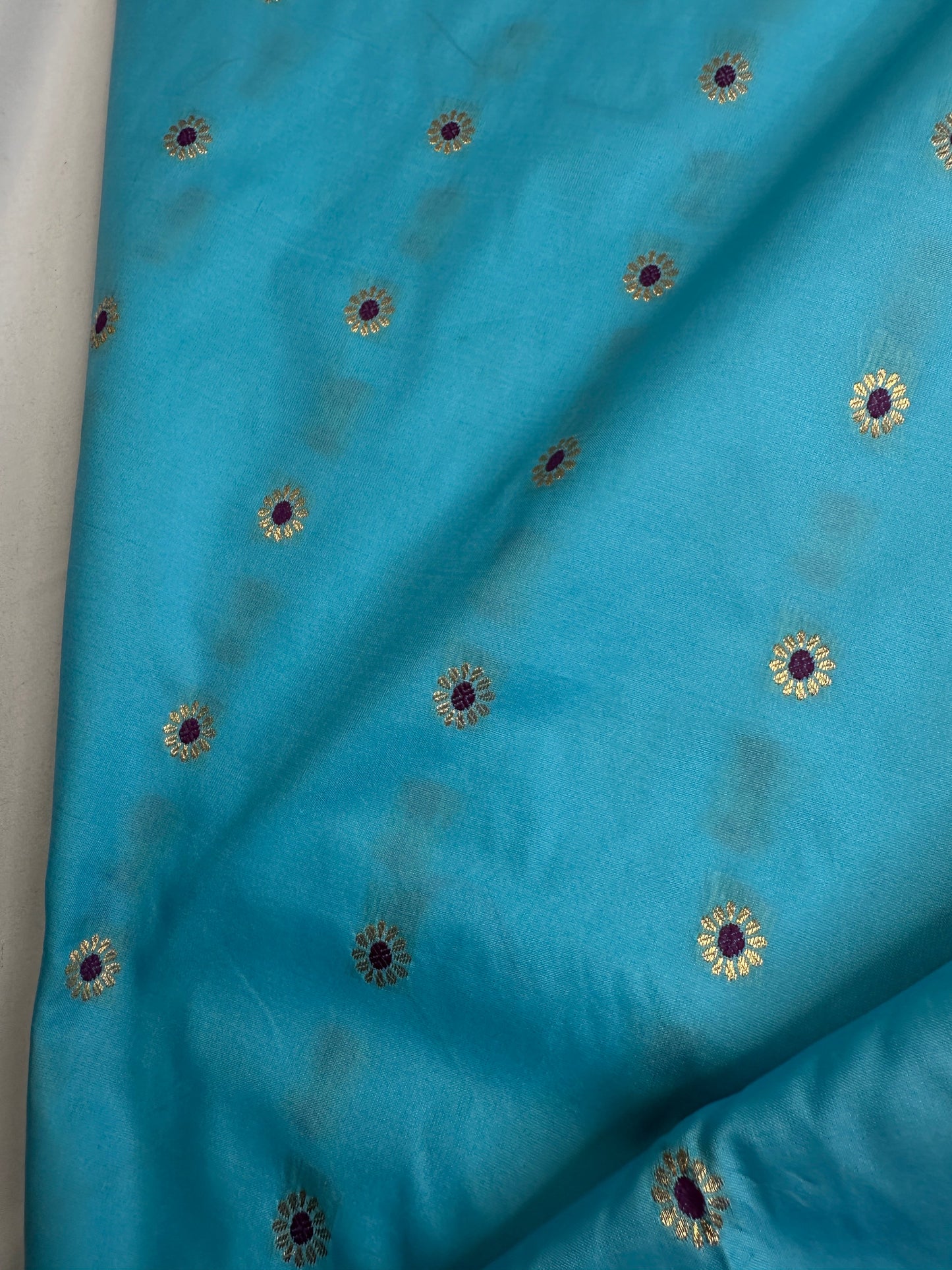 Semi Gadwal  Silk Paithani Blue Purple Saree