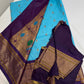 Semi Gadwal  Silk Paithani Blue Purple Saree