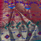 Semi Gadwal  Silk Paithani Green Red Saree