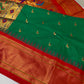 Semi Gadwal  Silk Paithani Green Red Saree