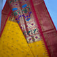 Semi Gadwal  Silk Paithani Yellow Red Saree