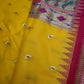 Semi Gadwal  Silk Paithani Yellow Red Saree