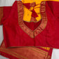 Semi Gadwal  Silk Paithani Yellow Red Saree