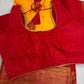 Semi Gadwal  Silk Paithani Yellow Red Saree