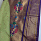 Semi Gadwal  Silk Paithani Green Purple Saree