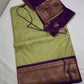 Semi Gadwal  Silk Paithani Green Purple Saree