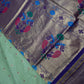 Semi Gadwal  Silk Paithani Green Purple Saree