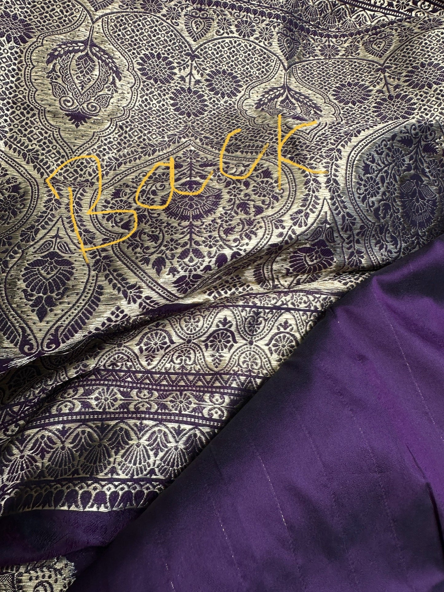 Self Weaving Purple Zari Silk Saree