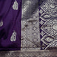 Self Weaving Purple Zari Silk Saree