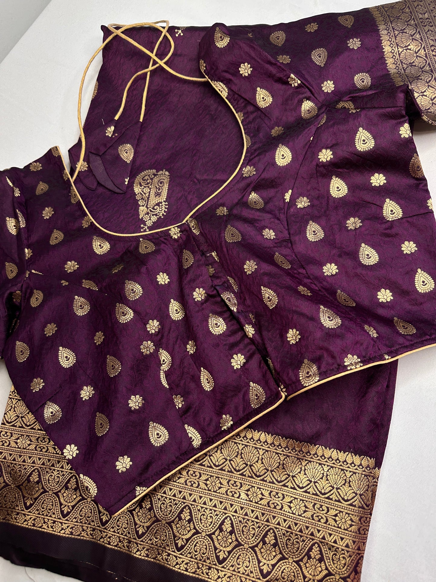 Self Weaving Purple Zari Silk Saree