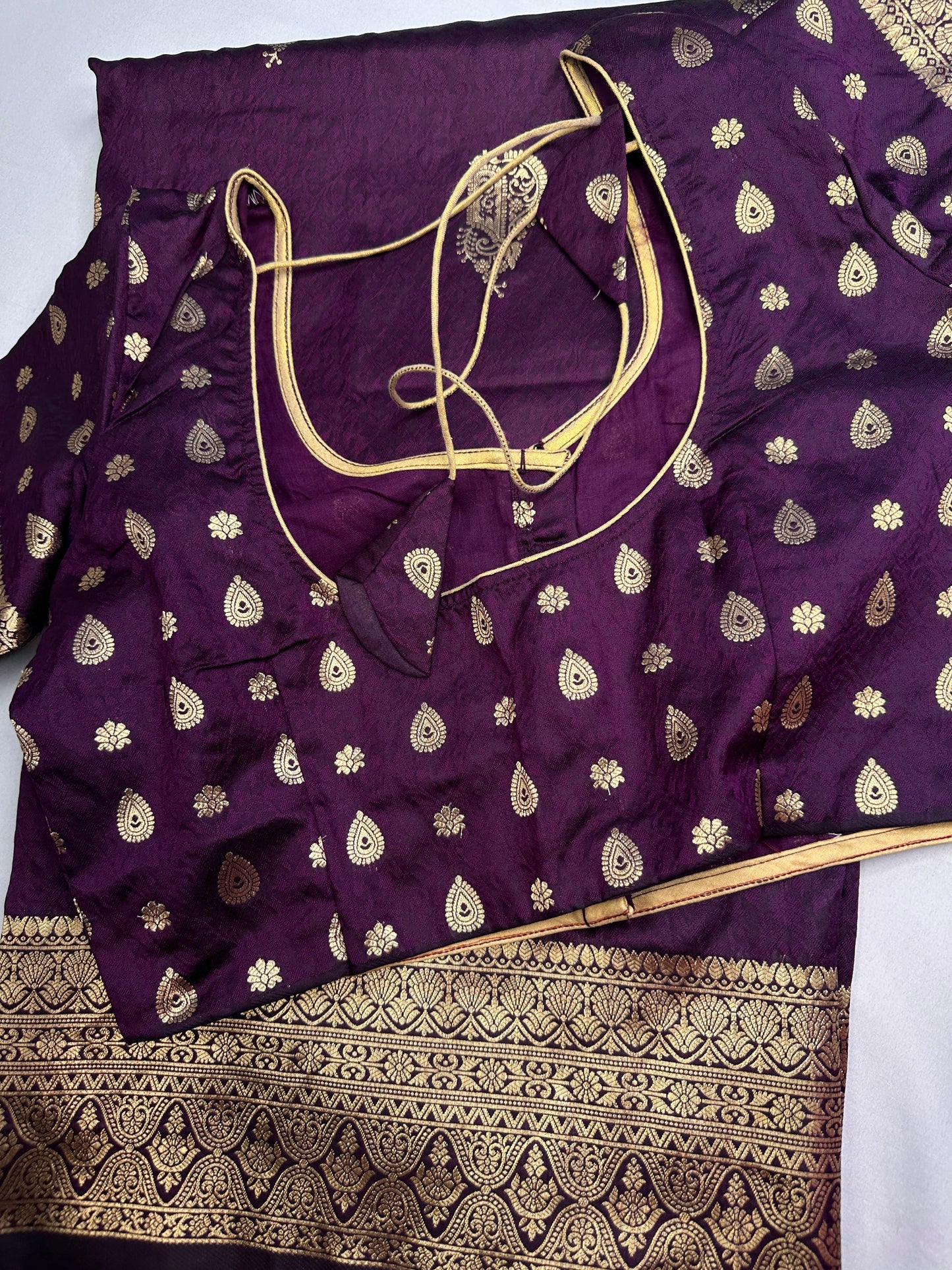Self Weaving Purple Zari Silk Saree