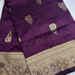 Self Weaving Purple Zari Silk Saree