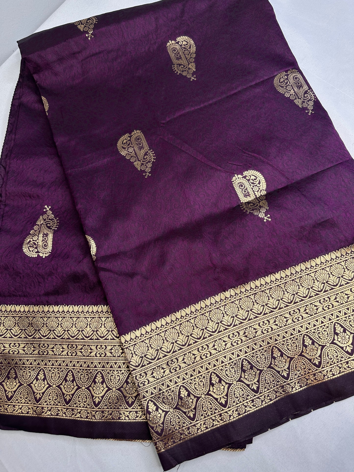 Self Weaving Purple Zari Silk Saree