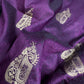 Self Weaving Purple Zari Silk Saree