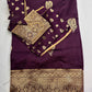 Self Weaving Purple Zari Silk Saree
