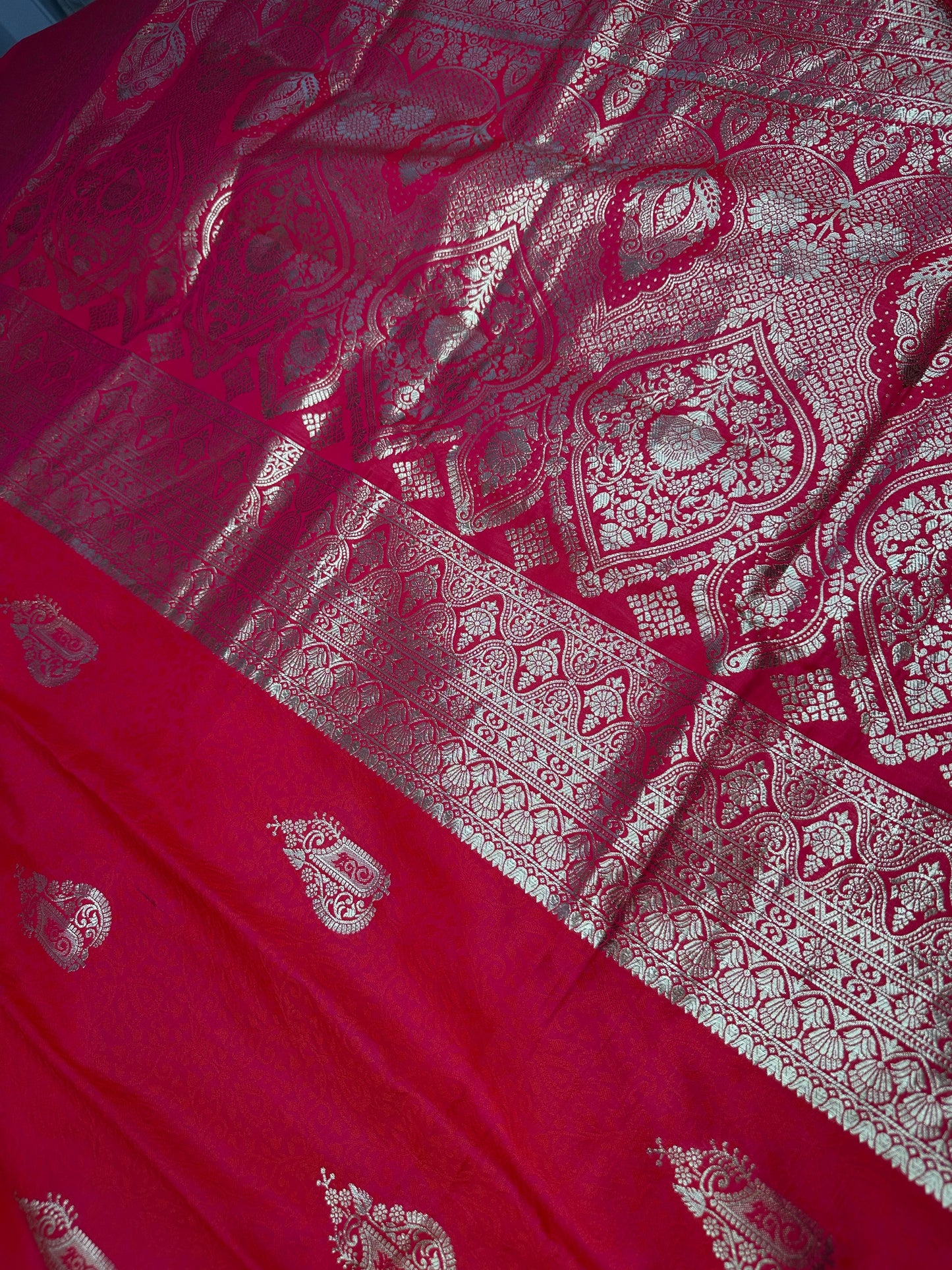 Self Weaving Pink Zari Silk Saree