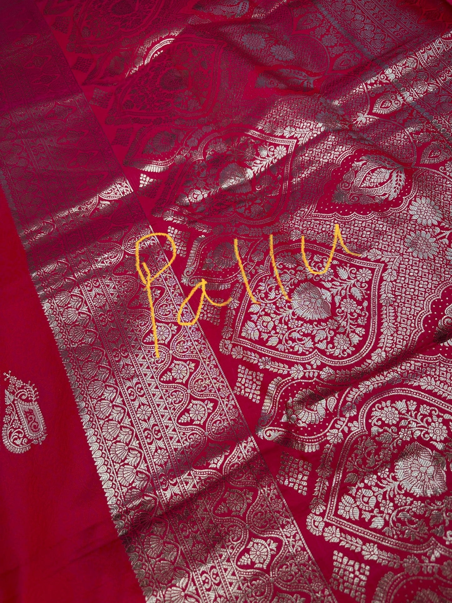 Self Weaving Pink Zari Silk Saree
