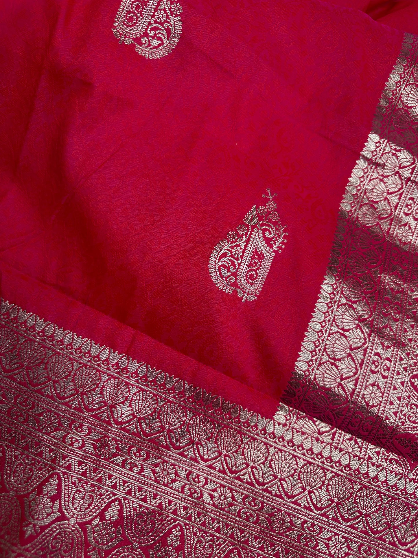 Self Weaving Pink Zari Silk Saree