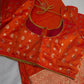 Self Weaving OrangeZari Silk Saree