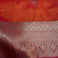Self Weaving OrangeZari Silk Saree